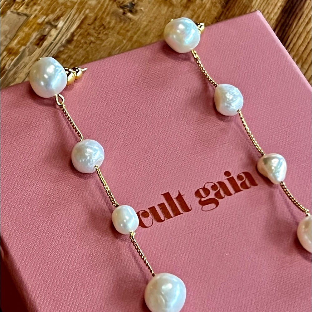 🌺🎉HP🎉🌺 NWT Cult Gaia Atum Freshwater Pearl Earrings - Picture 5 of 16